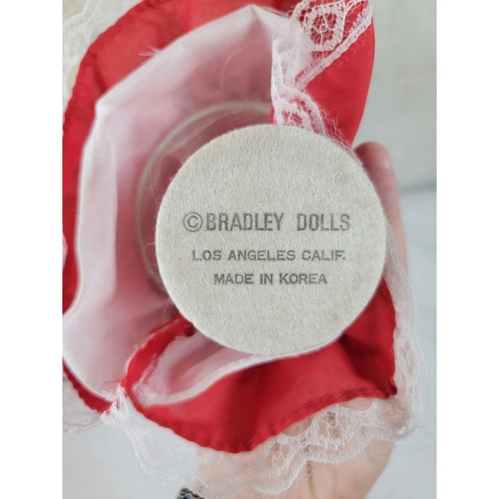 Vntg 1980s Bradley Doll Be Min Valentines Miss February‎ Doll Red Dress Sad eyes
